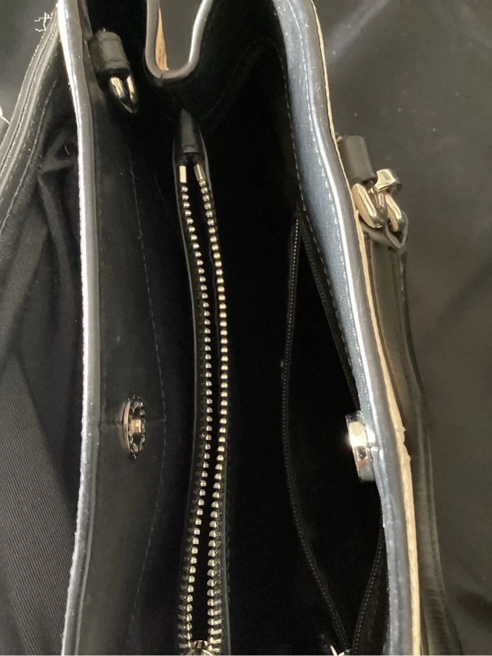 Coach Cream Leather Mini Satchel‎ with Brown Snake-Print Trim and Black Handles